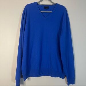 Club Room Men's V-Neck Cashmere Sweater in Bold Blue